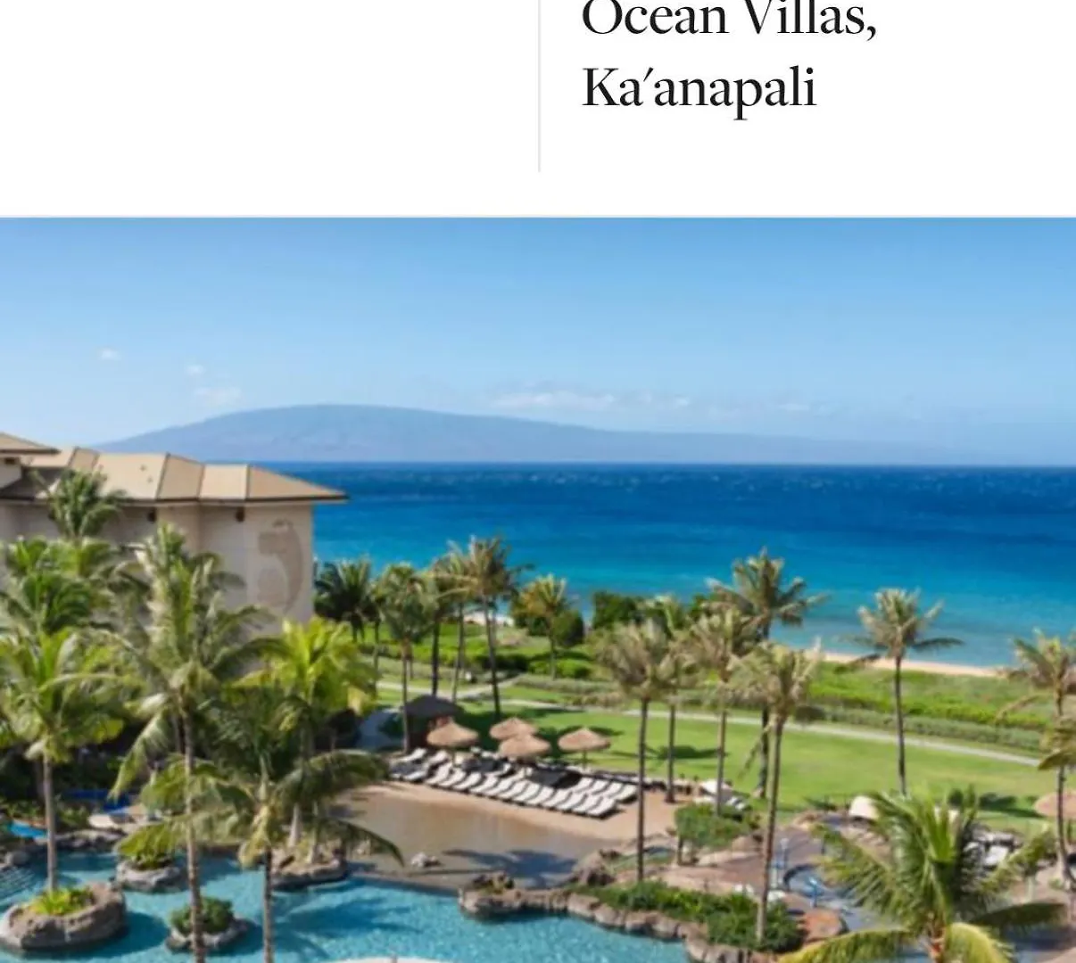 Resort Westin Nanea Ocean Kanaapali