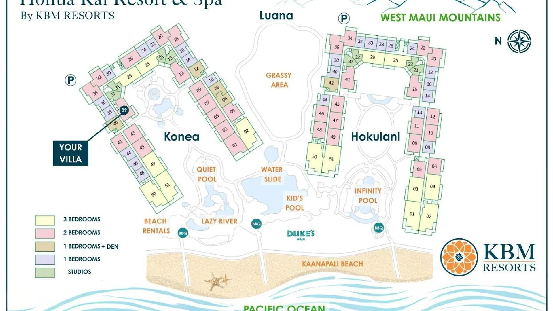 Daire Kbm Spacious Ocean View 2-bedroom Honua Kai Collection Multi Unit Listing Same Floor 2 Free Cars Hkk-53739 *